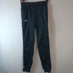 Kappa Jogging pants Black w/white silhouettes of ladies down the legs Size Small